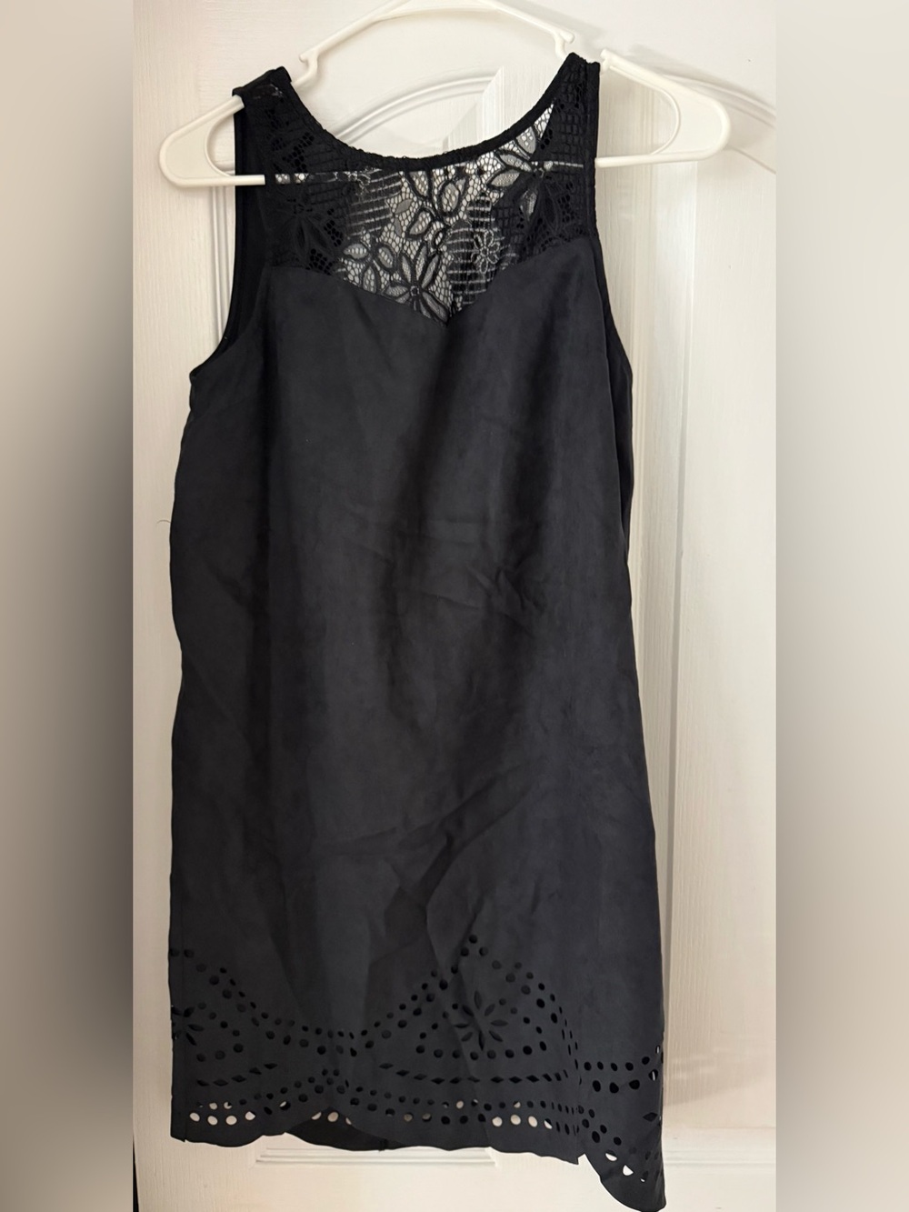 love, Fire Black Lace Yoke Sleeveless Dress